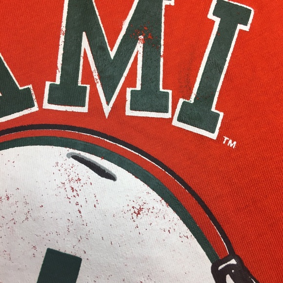 UM Miami hurricanes football orange v-neck Jr S/4 - Picture 7 of 12